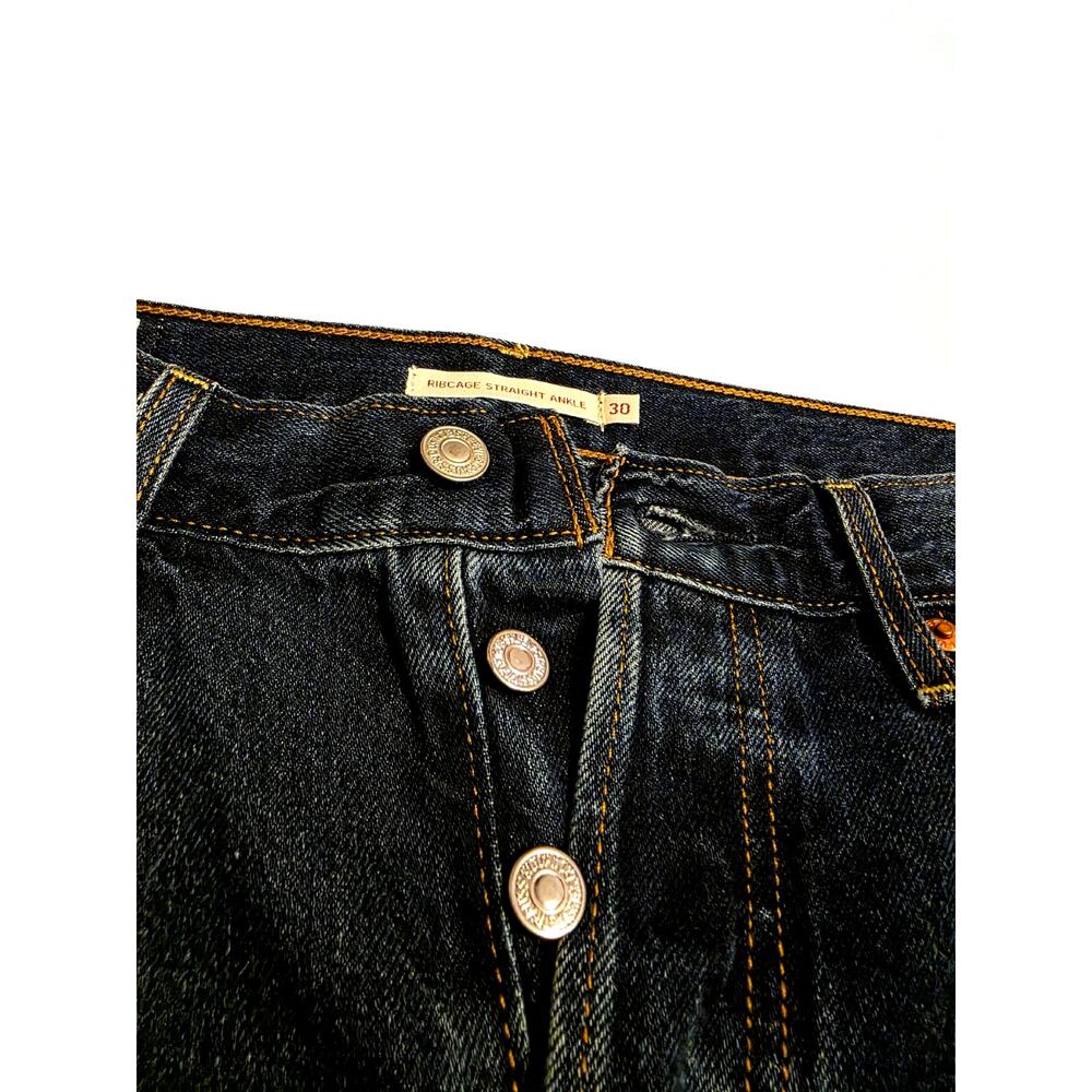 Levi’s Ribcage Straight Ankle High Rise Jeans Size 30 Button Fly, Size = US10 - Picture 4 of 6